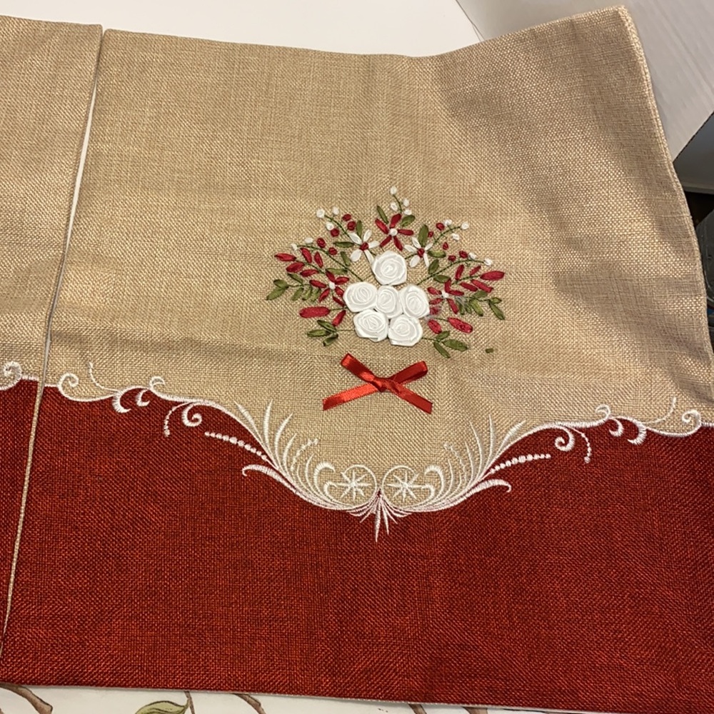 New Pair of Pillow Cases-Handmade & Stitched Floral Design - Picture 4 of 12